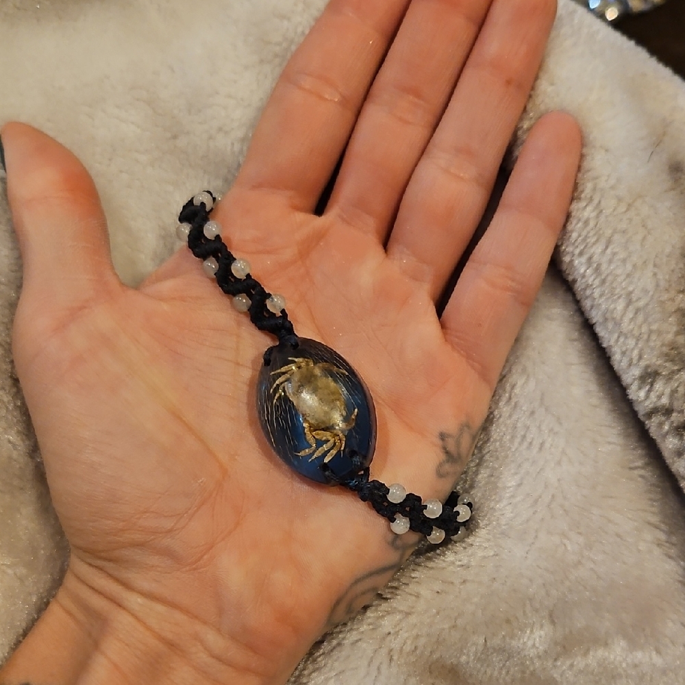 Blue and Black Crab Bracelet